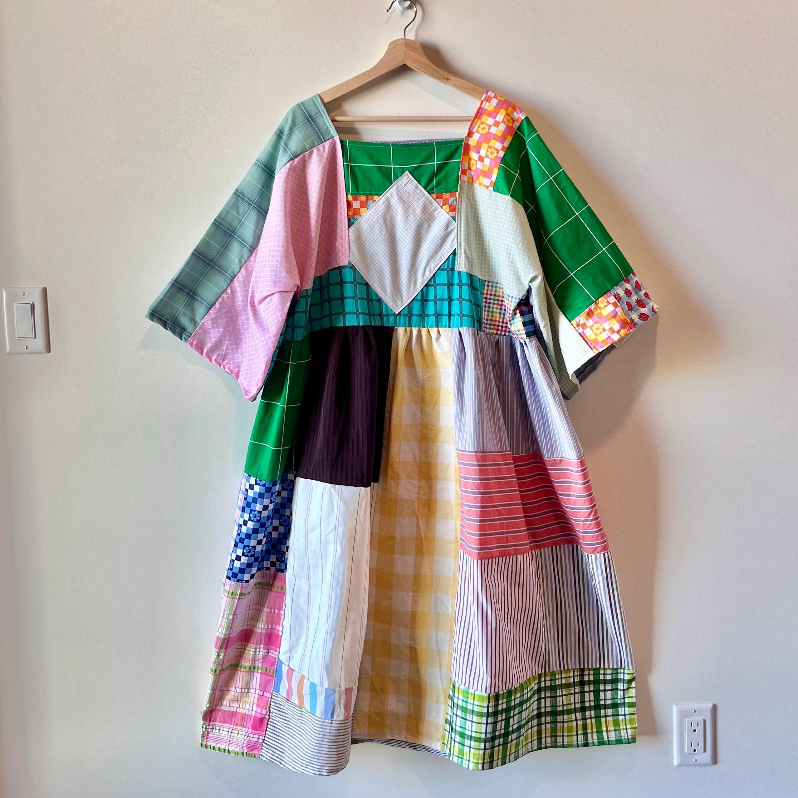 Patchwork Style Handmade Quilted Patchwork Dress SKU 01173 Plaid - Etsy