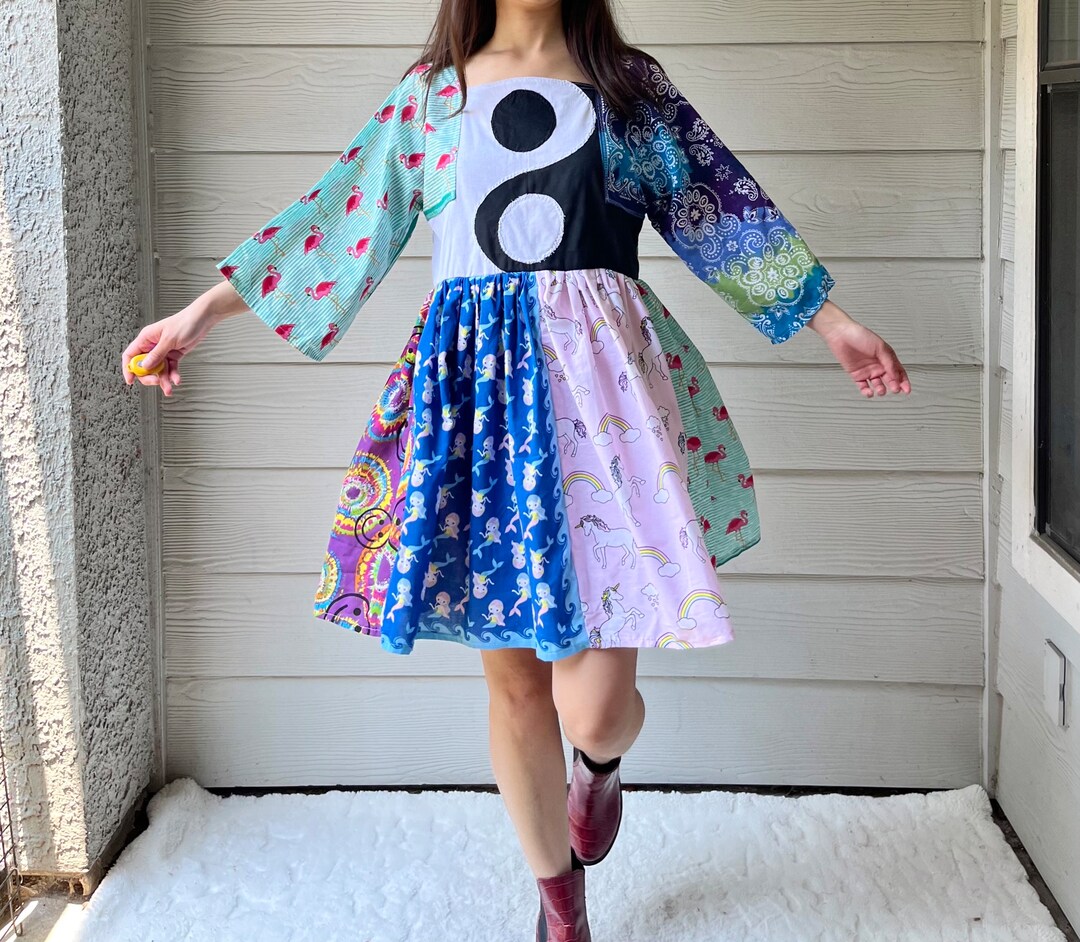 Handmade Yin Yang Bandana Dress SKU 06143 Ties at Back - Etsy