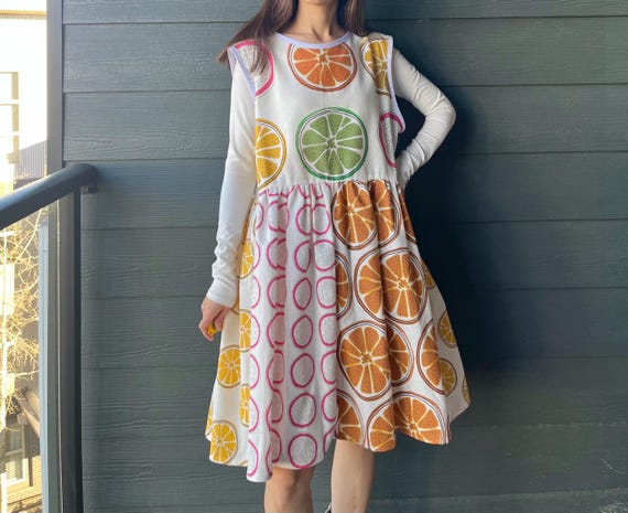 fruit design dress Orange Fruit Twirl Dress | Girls Summer Boutique Dress | Citrus Party Dress