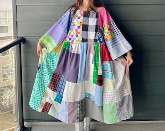 Handmade Quilted Patchwork Dress SKU 04114 Plaid