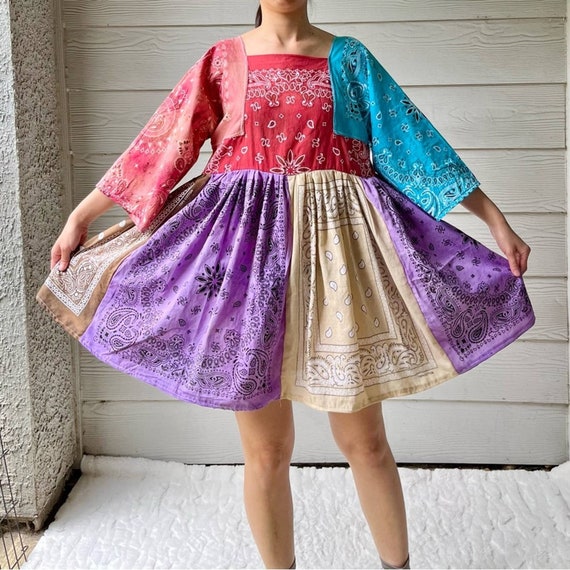 purple bandana dress Purple Bandana A-Line Dress
