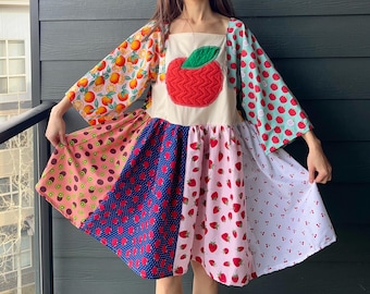 Handmade Fruit Paradise Flavorful Print Bandana Dress | SKU 10091 Apple