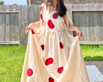 Handmade Aphrodite Rose Petal Appliqué Dress SKU 05273