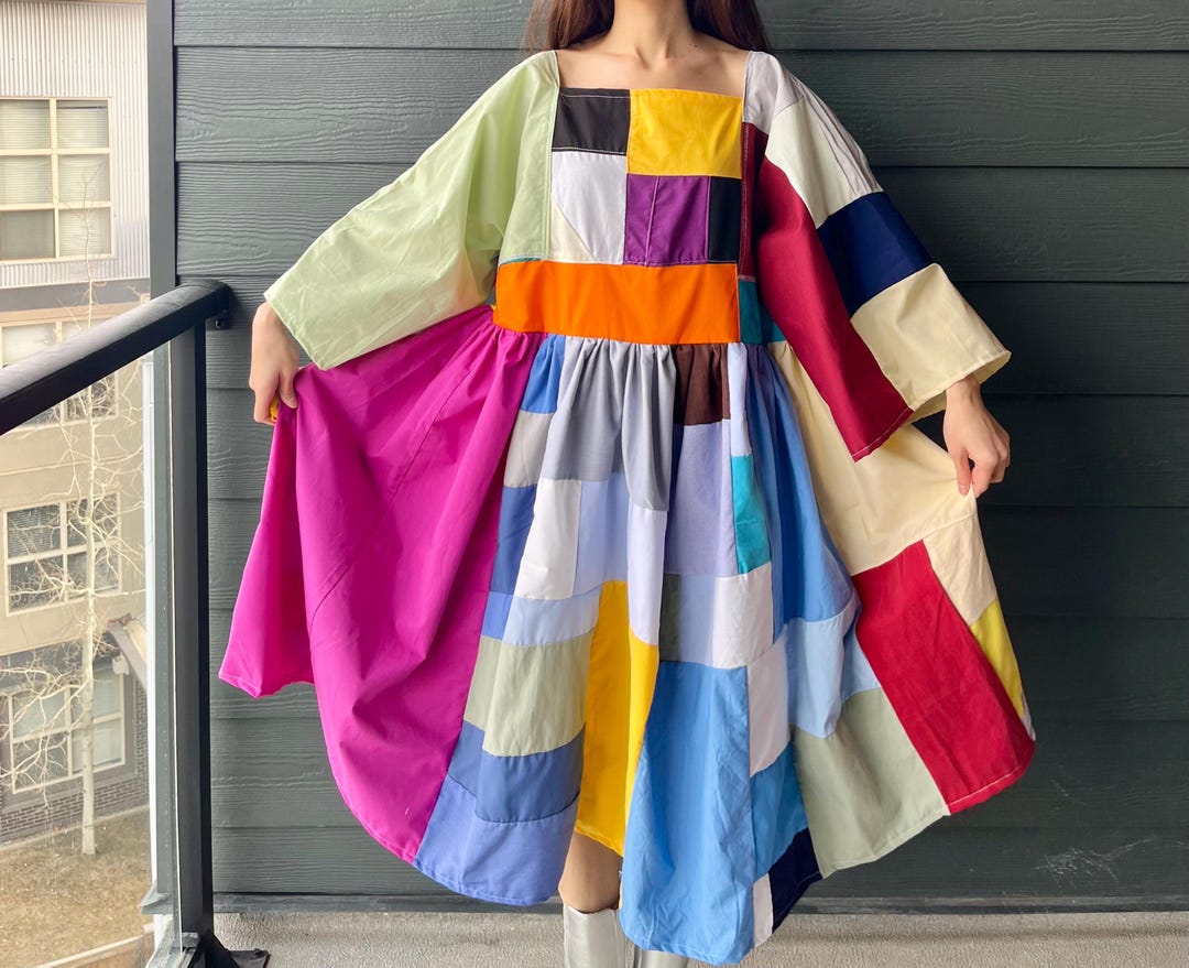 python - patchwork style and color arrangement - stack... Handmade Quilted Patchwork Colorblock Dress SKU 10094 - Etsy