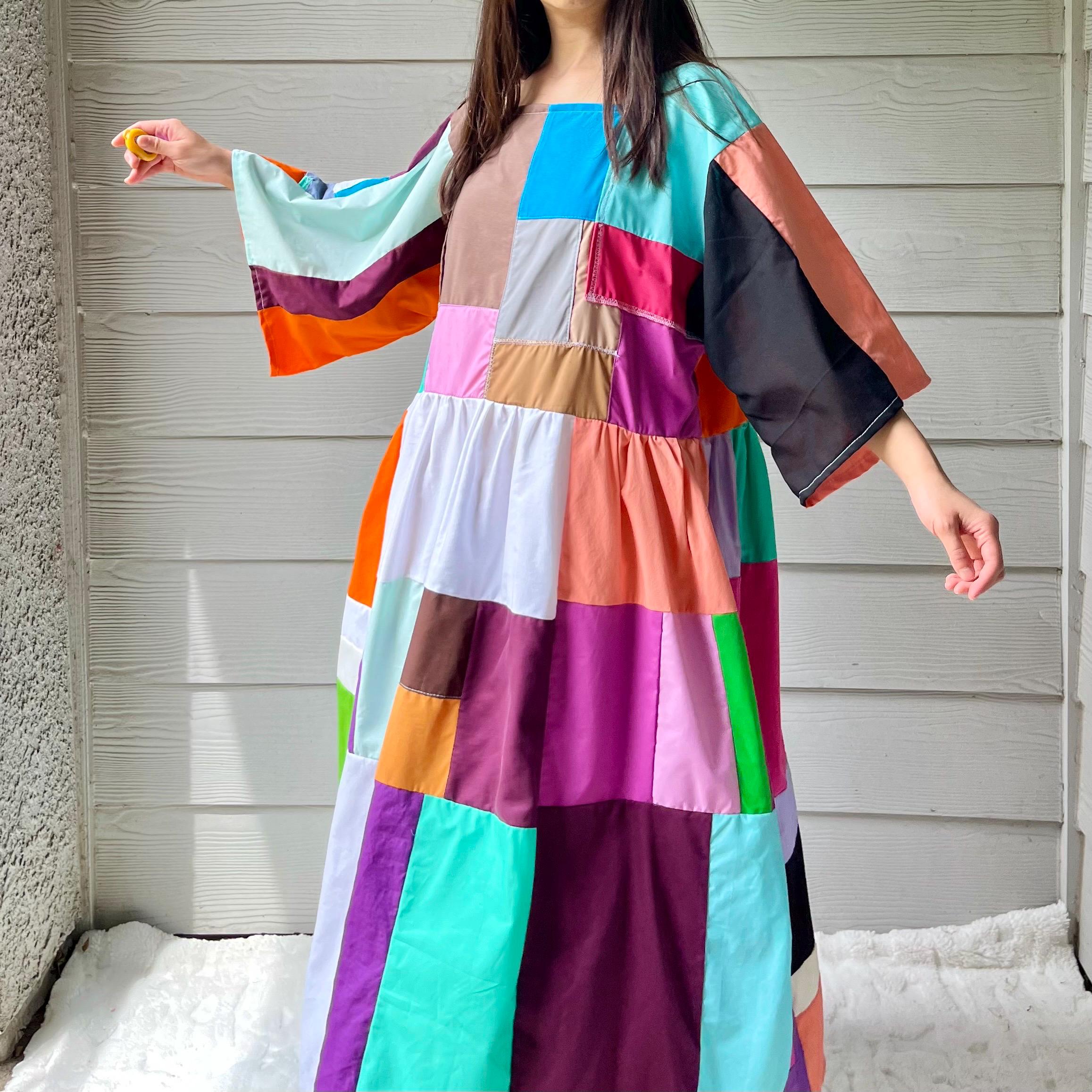Colorblock Pattern Clothes Handmade Quilted Patchwork Colorblock Dress SKU 07166 - Etsy