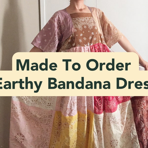 MADE TO ORDER Handmade Earthy Bandana Dress