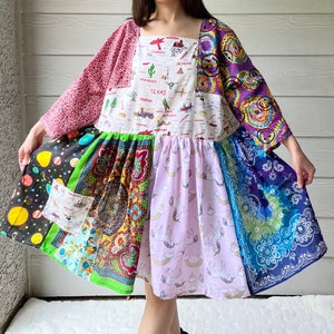 USA-Karte | Handgefertigtes Bandana-Kleid SKU 04307 Patchwork&Scrunchie