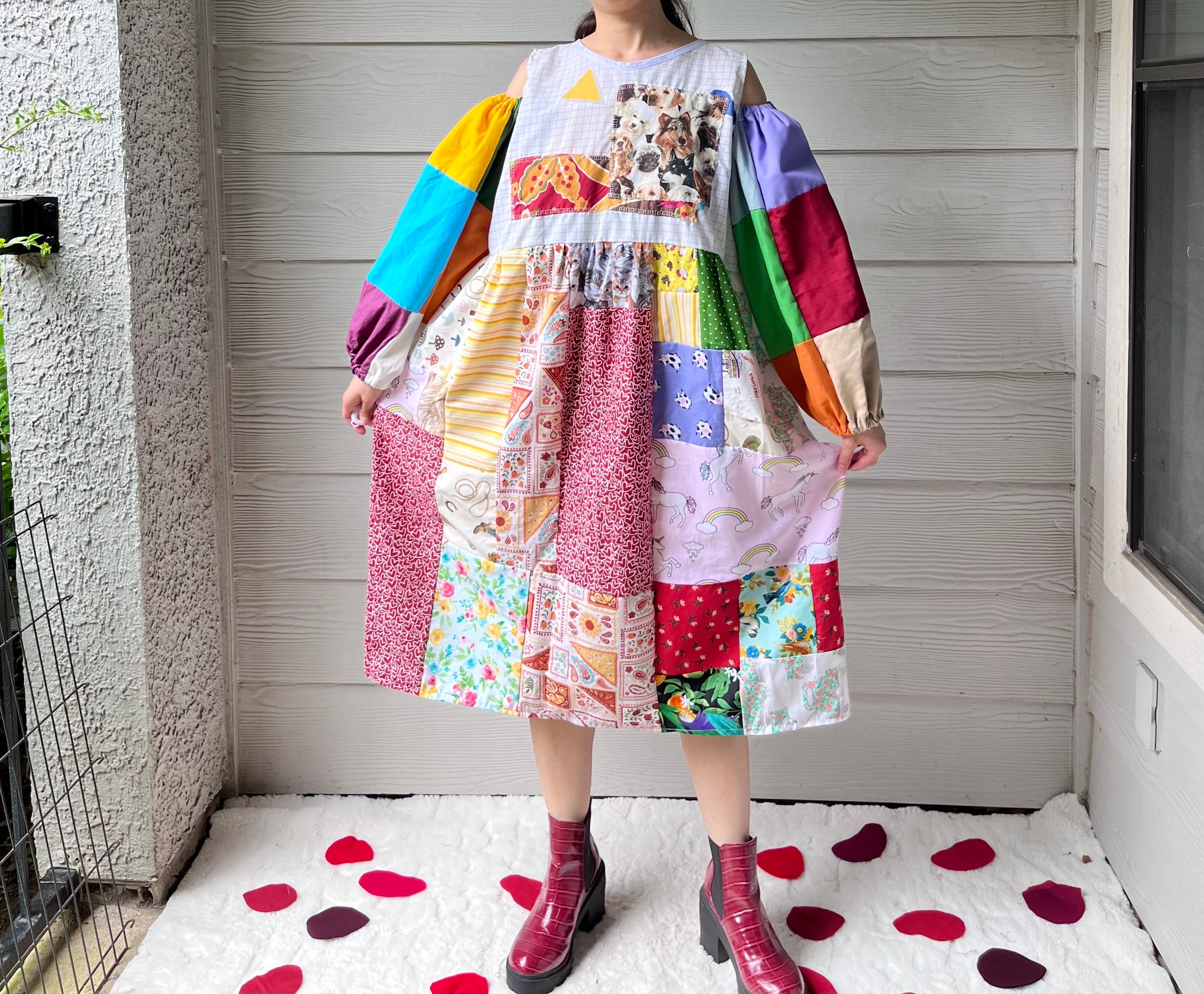 Animal Kingdom | Handmade Quilted Patchwork Dress SKU 05075