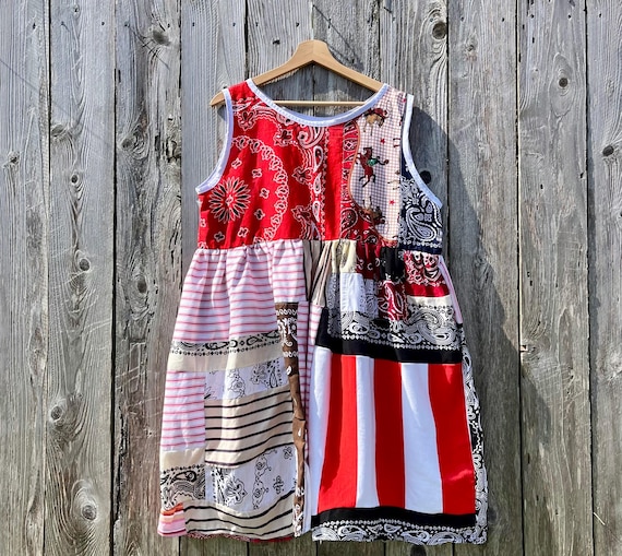 Handmade Quilted Dress - Western, Cowgirl, Bandana Style SKU 02183