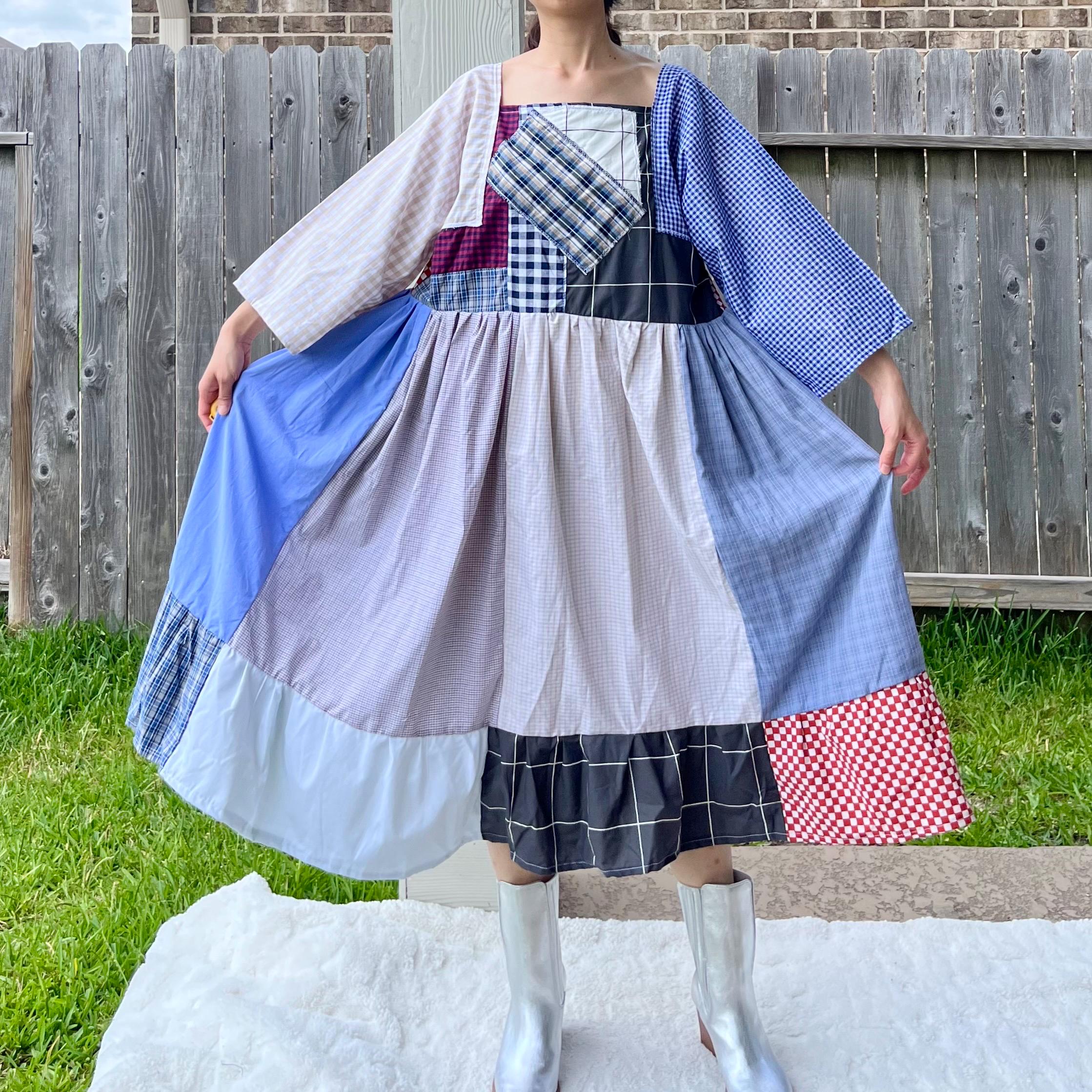 Handmade Quilted Patchwork Plaid Dress SKU 05232 - Etsy