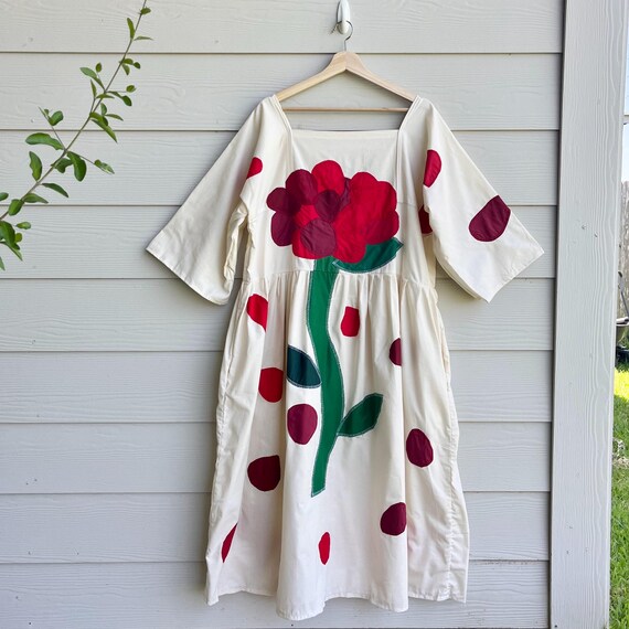 red flower applique dress Azura Red Floral Appliqu Maxi Dress