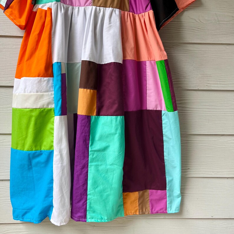 Handmade Quilted Patchwork Colorblock Dress SKU 07166 - Etsy