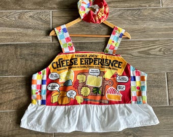 Trader Joe’s | Handmade Top SKU 06257 “Cheese Experience”/With Matching Scrunchies