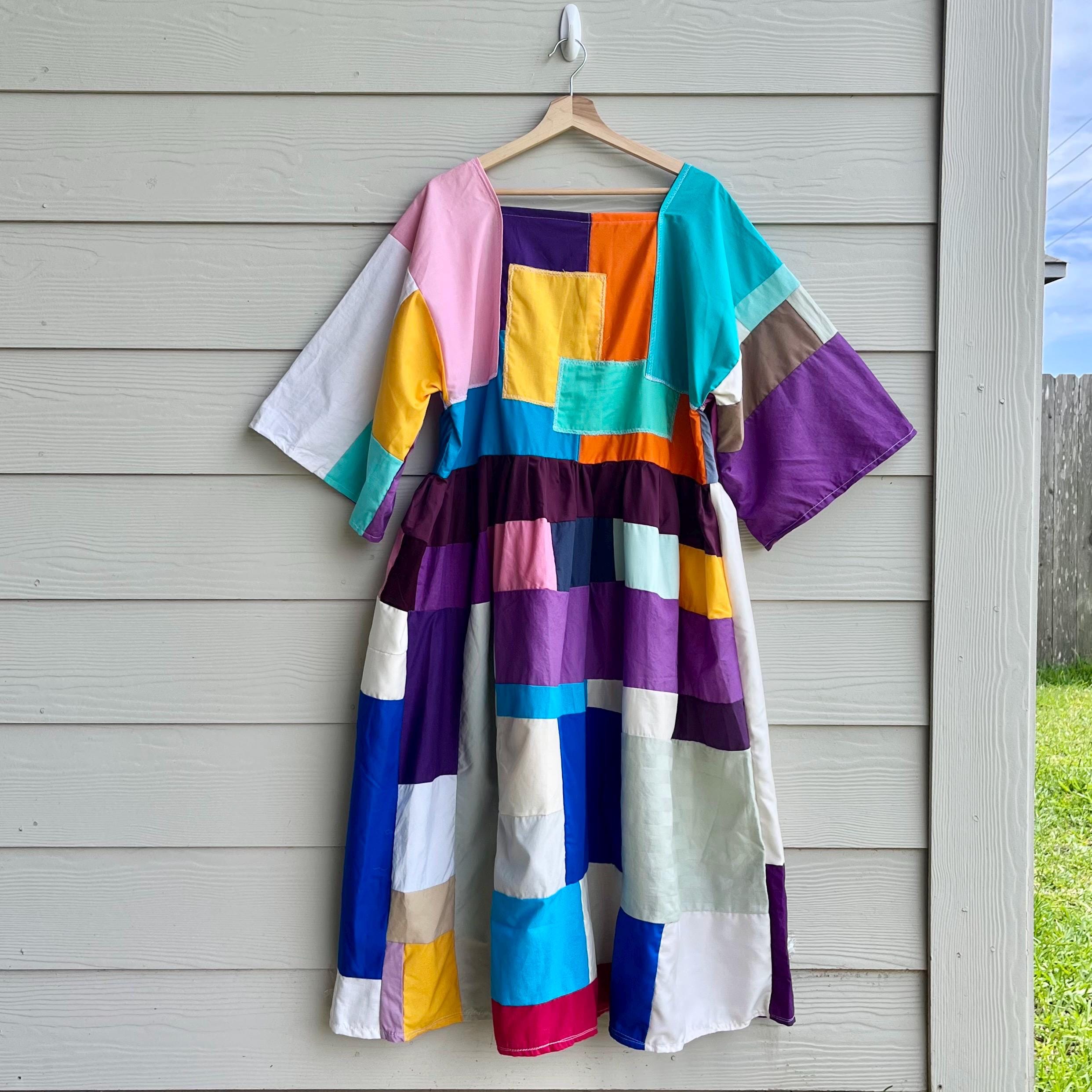 Handmade Quilted Patchwork Colorblock Dress SKU 05112 - Etsy