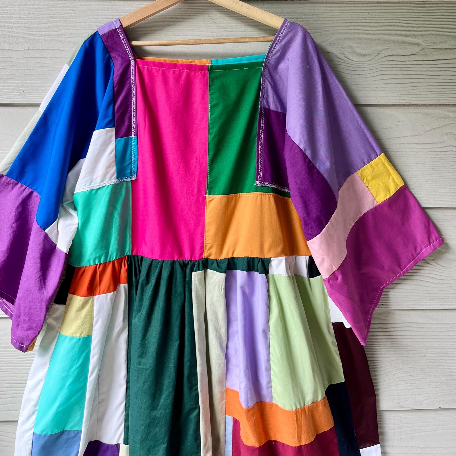 Handmade Quilted Patchwork Colorblock Dress SKU 09045 - Etsy