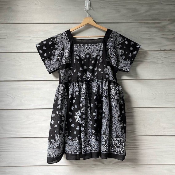black bandana dress Drawstring Maxi Dress in Black Bandana
