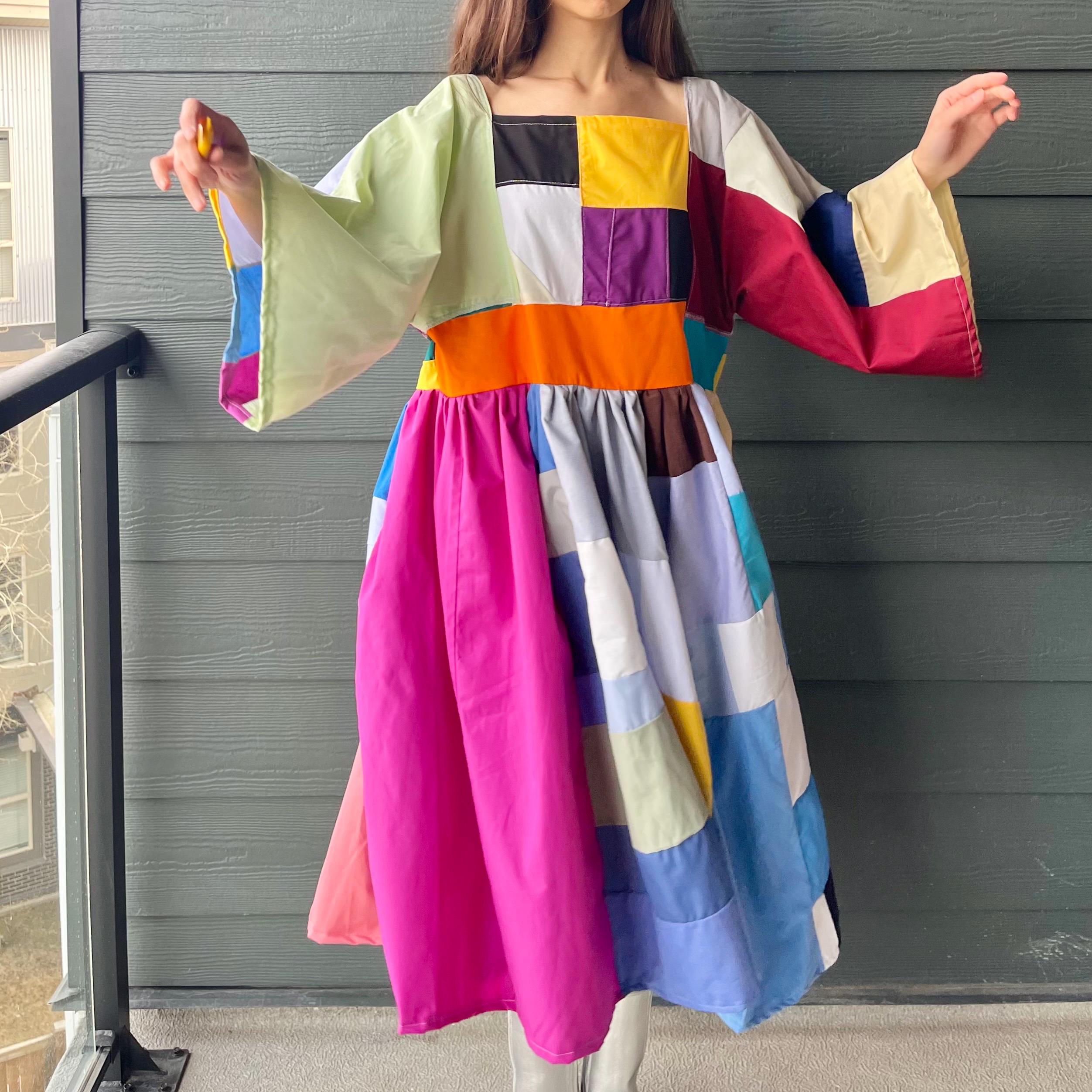 Handmade Quilted Patchwork Colorblock Dress SKU 10094 - Etsy