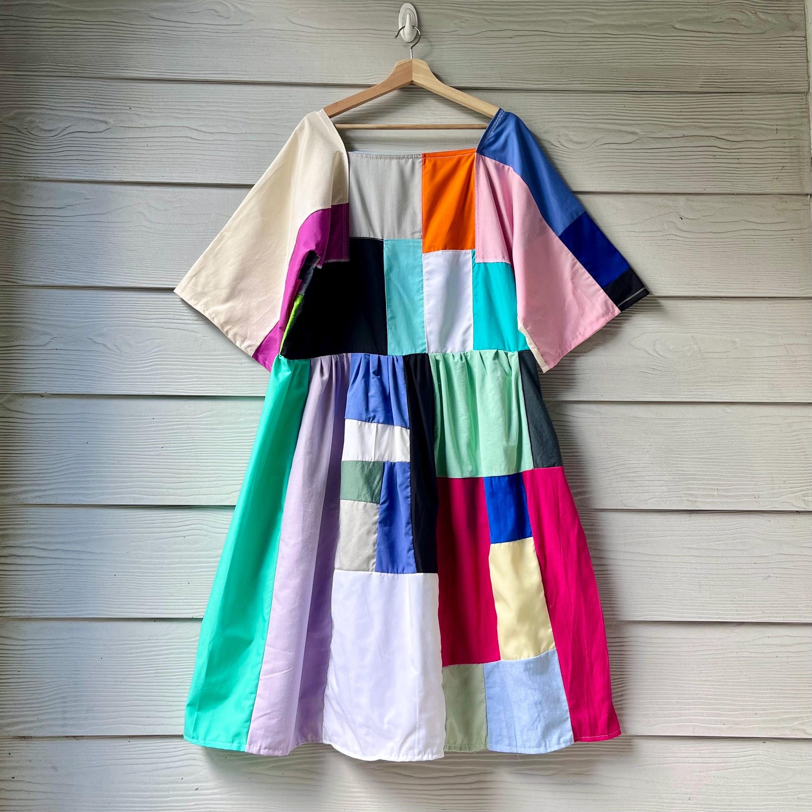 Handmade Quilted Patchwork Colorblock Dress SKU 12157 - Etsy