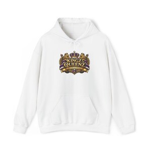 Sudadera con capucha Royal Crest, merchandising de DJ con código QR en la parte trasera / Kingz & Queenz