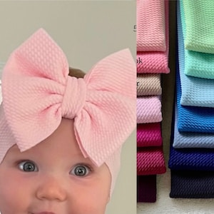 Bow Headwrap, Pinwheel Hair Bow, Bow for Baby/Toddler, Solid Color Hair Bow, Stretchy Hair Bow, Bow on Clip, Headwrap Bow, 30 Color Choice!