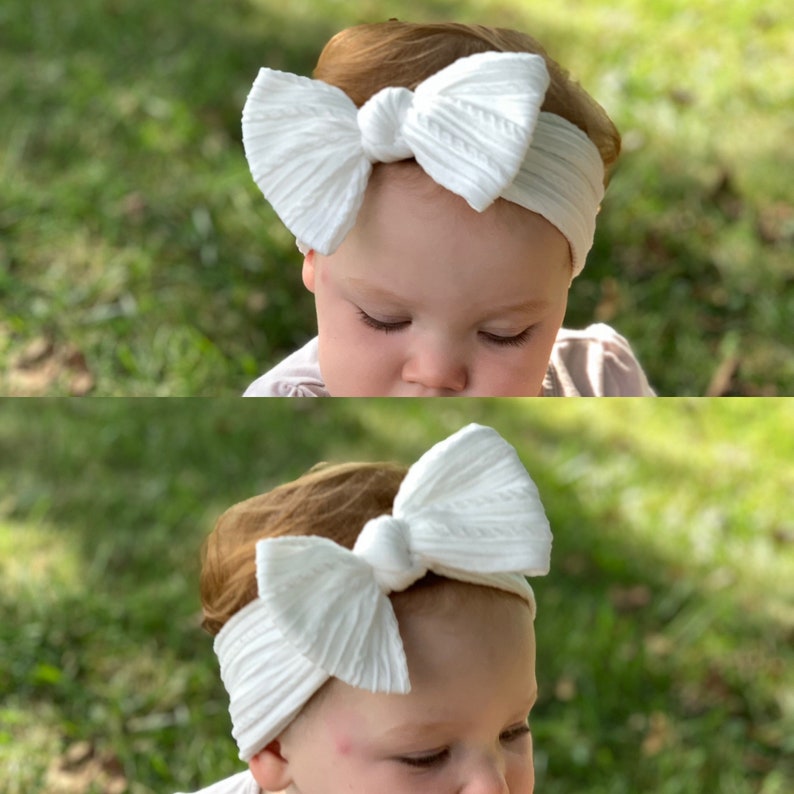 Nylon Headwrap Bows, Valentine Hair Bows, Soft Stretchy Bows, Baby Bows