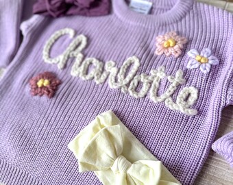 Personalized Sweaters, Baby Name Sweaters, Hand Embroidered Sweaters, Pullover Sweaters, Sweaters for Baby, Sweaters for Toddlers, Baby Gift