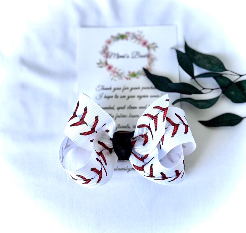 Football Hair Bow, Sport Hair Bow, Bow with Football Print, Hair Bow for Sports, Football Print Bow, Ribbon Style Bow, Girl Gift, Football image 11