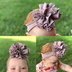 Shredded Hair Bow, Messy Hair Bow, Large Bow, Bow for Girls, Layered Hair Bow, Baby Hair Bow, Stretchy Headwrap Bow, Two Tone Bow, Baby Gift