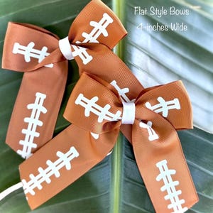 Football Hair Bow, Sport Hair Bow, Bow with Football Print, Hair Bow for Sports, Football Print Bow, Ribbon Style Bow, Girl Gift, Football image 5