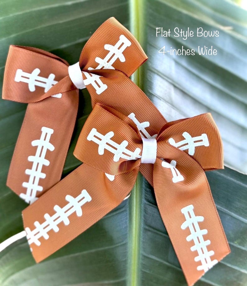 Football Hair Bow, Sport Hair Bow, Bow with Football Print, Hair Bow for Sports, Football Print Bow, Ribbon Style Bow, Girl Gift, Football image 5