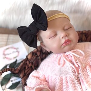 Newborn Hair Bow, Soft Hair Bow, Stretch Headwrap Bow, Nylon Hair Bow, Bow for Baby/Toddler, Headwrap Bow, Solid Color Hair Bow, Baby Gift