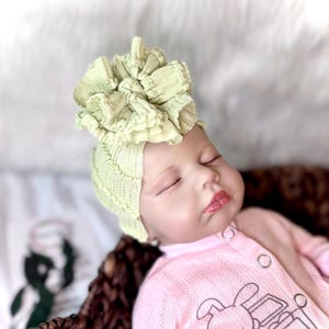Messy Hair Bow, Ruffled Hair Bow, Layered Bow Headwrap, Stretch Smock Cotton Hair Bow, Bow for Baby or Toddler, Double Layer Bow, Baby Gift