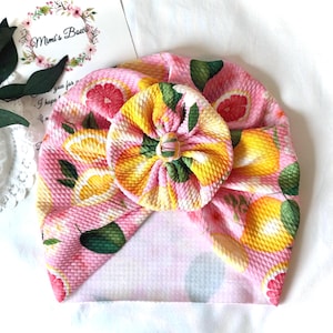 Turban, Floral Print Turban, Turban for Baby or Toddler, Baby Cap, Stretch Baby Headwrap, Toddler Headwrap, Turban for Girl, Baby Gift