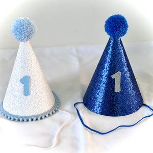 Birthday Hat, Cake Smash Hat, First Birthday Hat, Pompom Birthday Hat, Hat with Number, Child&#39;s Birthday Hat, Glitter Party Hat, Cake Topper