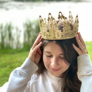 Bachelorette Crown, Bachelor Crown, Adult Costume Crown, Birthday Crown, Lace Crown, Crown for Party, Gold Crown, Silver Crown, Crown w/Age