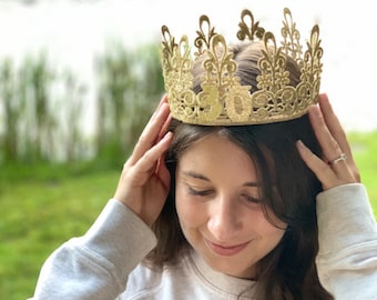 Bachelorette Crown, Bachelor Crown, Adult Crown, Birthday Crown, Lace Crown, Party Crown, Gold Crown, Silver Crown, Crown w/Age