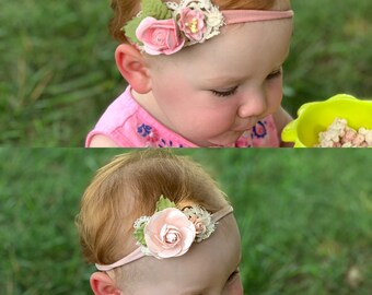 Flower Crowns for Baby, Floral Headpiece, Crowns for Baby, Baptism Headpieces, Infant Crowns, Floral Tiara, Baby Tiaras, Lace Bow for Baby