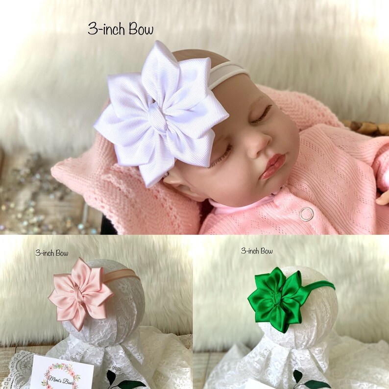 Flower Hair Bows, Summer Color Bows, Floral Petal Hair Bow, Bows for