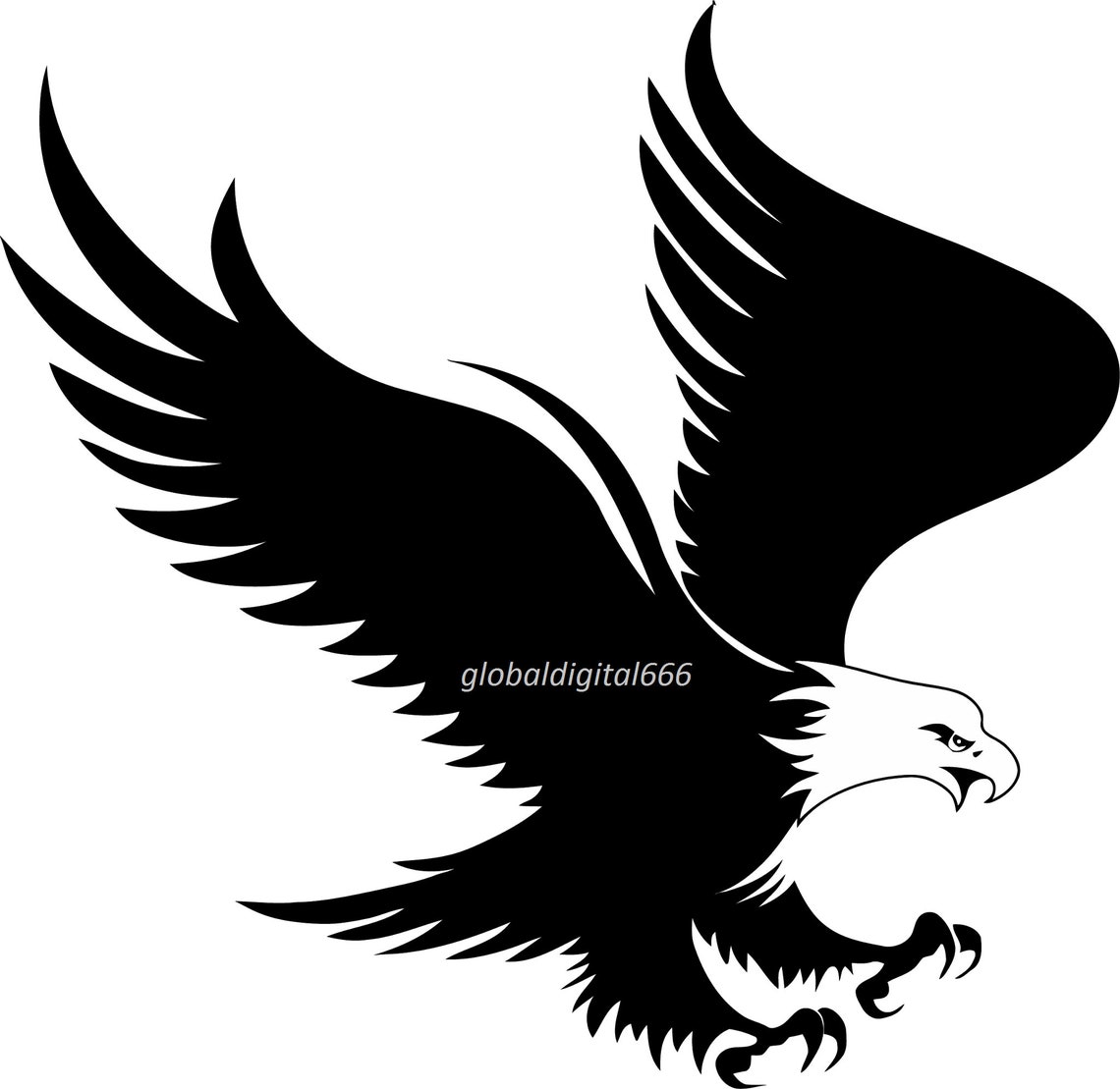 Eagle Pngblack and White Drawingdigital Downloadeagle - Etsy