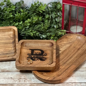 Custom Engraved Acacia Wood Dish