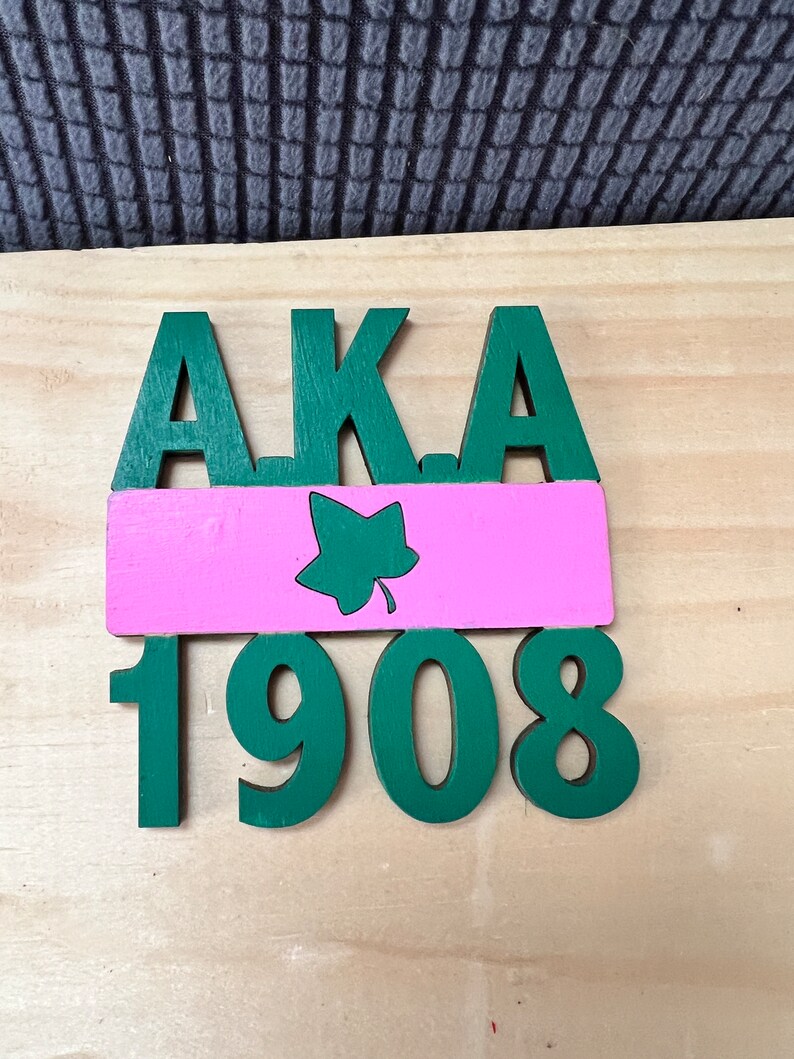 Alpha Kappa Alpha AKA Sorority Coaster Set With Stand Greek Etsy