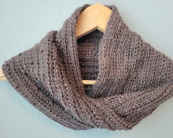 Infinity scarf / neck warmer - brown - unisex