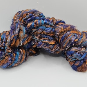 Art Yarn - Blue and Copper - Coils and Beehives