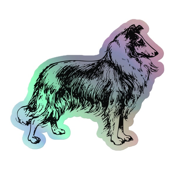 Rough Collie Holographic Sticker