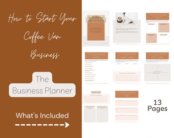Mobile Coffee Van Business Planner | Small Business Business Plan | Printable Coffee Business Planner | Editable Coffee Van Business Planner
