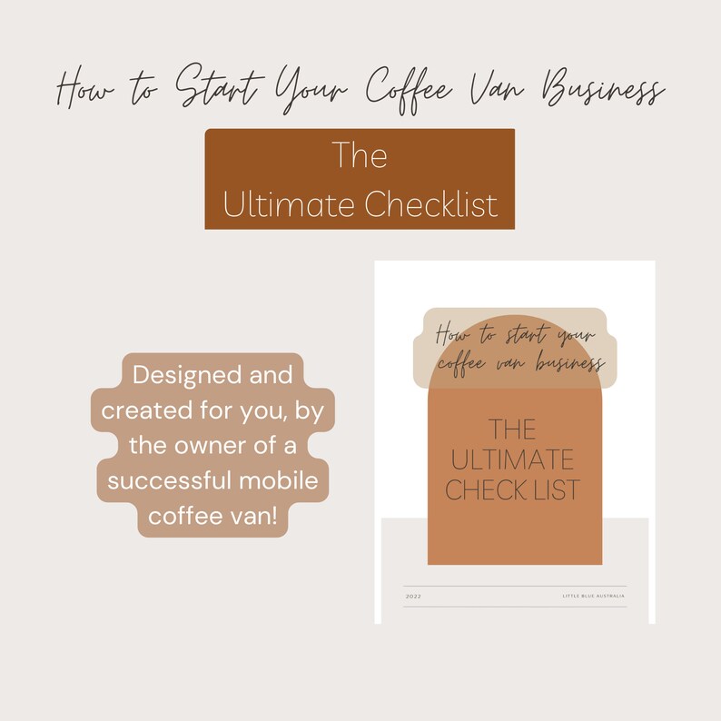 Mobile Coffee Van Checklist Small Business Business Planning Etsy