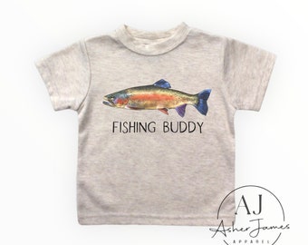 Fishing Buddy - Trout Season | Funny Toddler Tee | Funny Kids T-Shirt | Baby Boy Clothing | Fishing Kids Clothes | Free Shipping