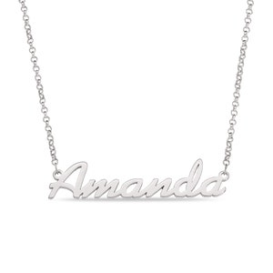 Large Script name necklace in stainless Steel