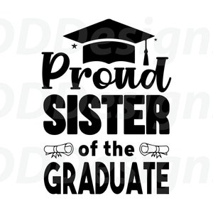 Diseño de camiseta orgullosa hermana del graduado