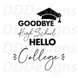 Adiós escuela secundaria, hola universidad, diseño de camiseta